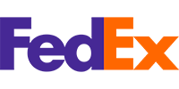 Logo da FedEx, empresa que realiza entrega de remessas com origem e destino